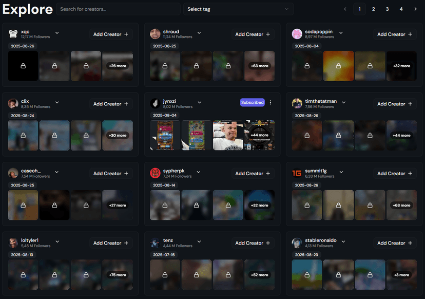 Updated every stream